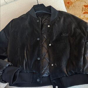 KITH SIZE SMALL REVERSIBLE SILK AND Quilted Black Bomber Jacket WEATHERPROOF